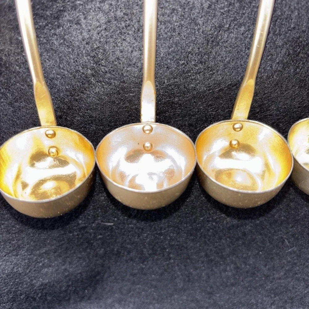 Vintage Chadwick Miller Co. Mini Gold Tone Aluminum Ladles Made In Japan‎ 6pc